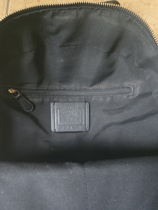 Coach Black Pebbled Leather Laptop Backpack with Gold-Tone Logo 5869 main image 12